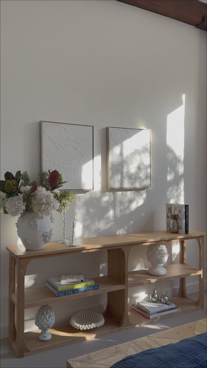 Seashell Imprints Small Canvas In Champagne Frame