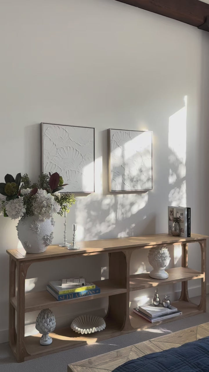 Seashell Imprints Small Canvas In Champagne Frame