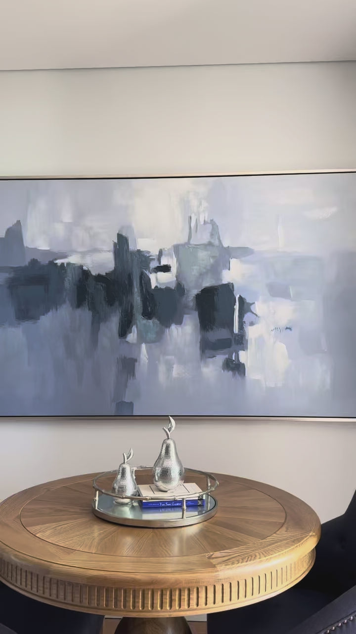 Shifting Tides Extra Large Canvas In Antique Silver Frame