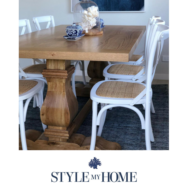 CLEVELAND Oak Dining Table Hamptons by Style My Home Australia Sydney Hamptons Country