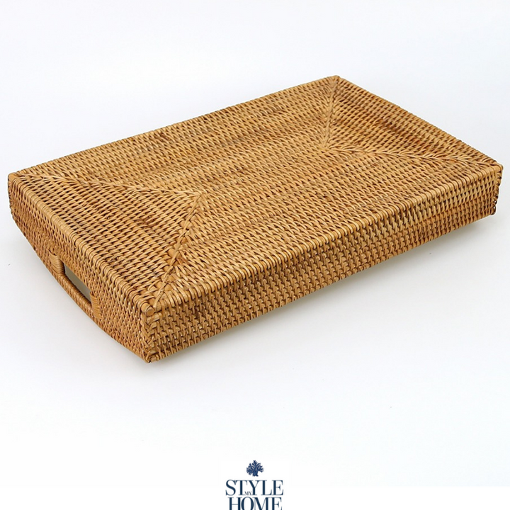 Morning Brown Rattan Tray Rectangle