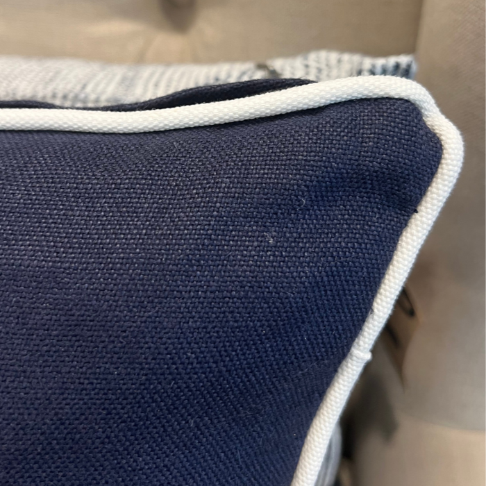 Signature Navy Blue Linen Square Cushion
