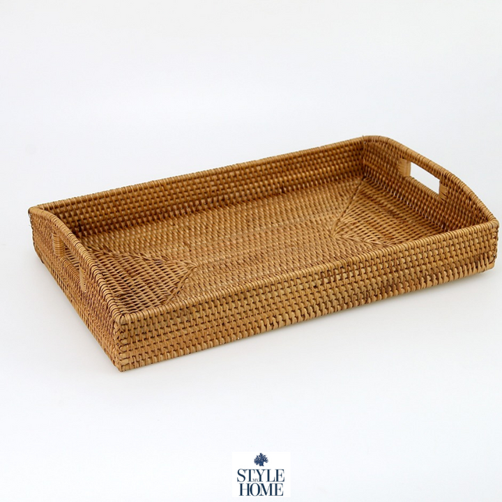 Morning Brown Rattan Tray Rectangle