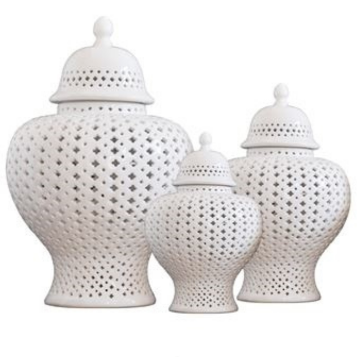 Temple Handmade White Ginger Jars