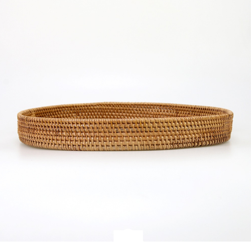 Morning Brown Rattan Tray Round