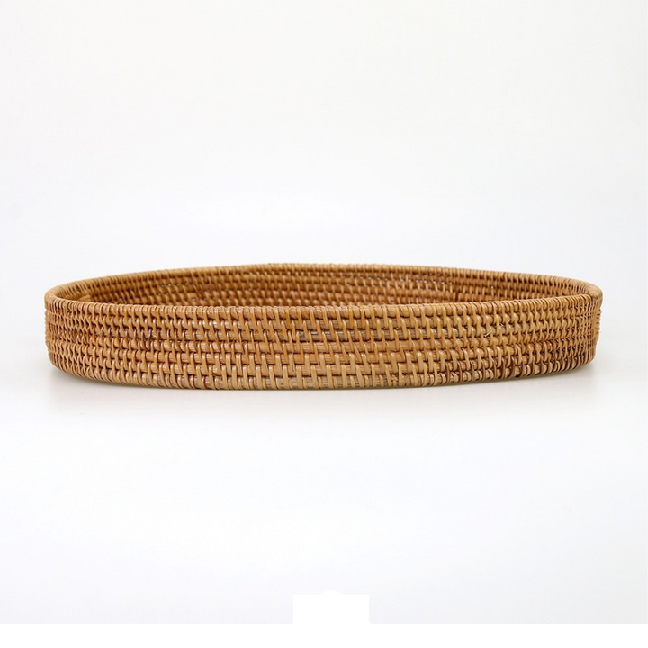 Morning Brown Rattan Tray Round