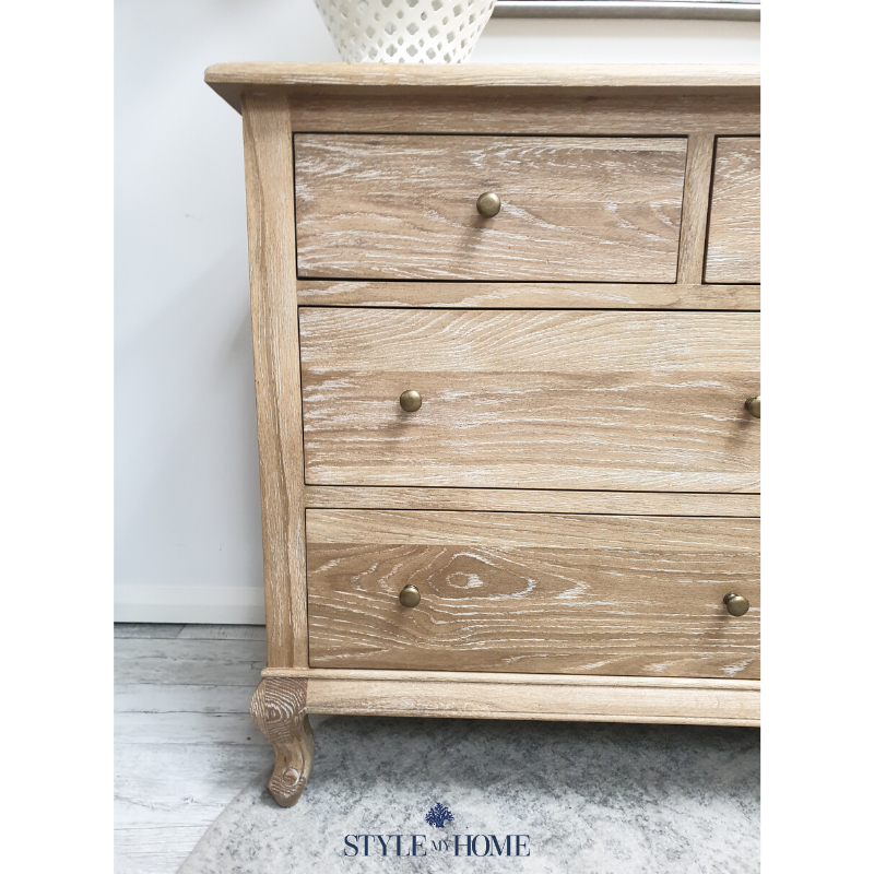 Hamptons country 7 drawer chest