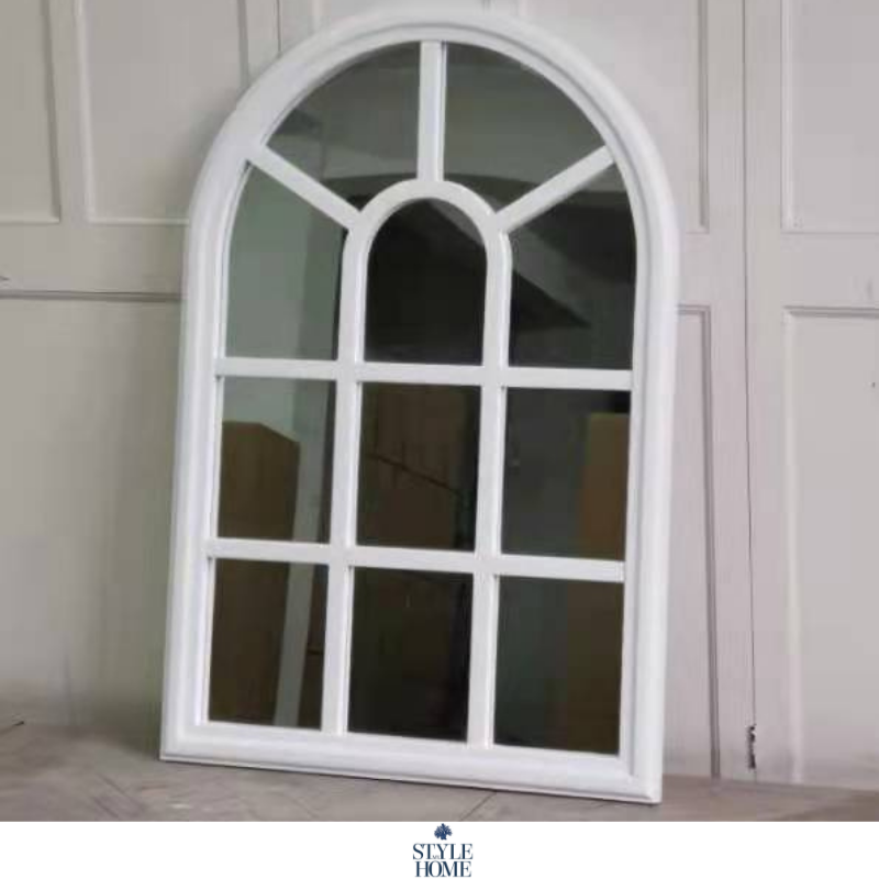 Brisbane Floor Cathedral White Arched Wall Mirror