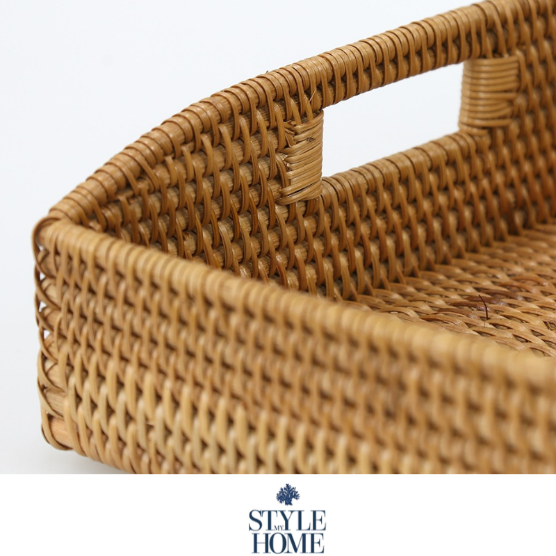Morning Brown Rattan Tray Rectangle