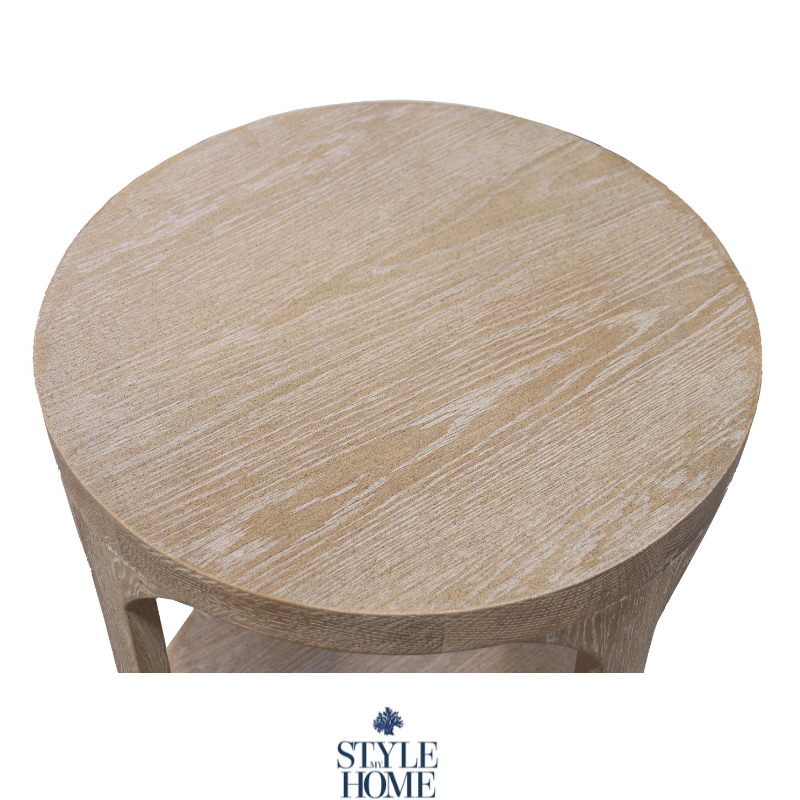 round oak side table