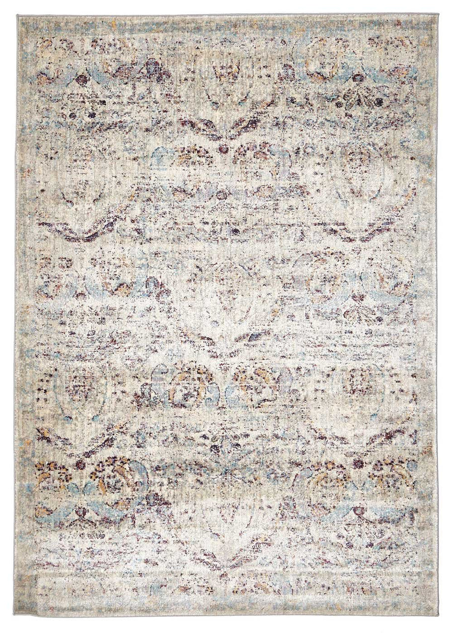 Limerick Stunning Designer Rectangle Rug Silver Blue