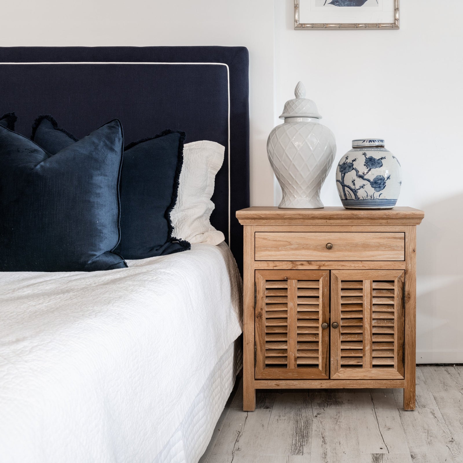 Grace Square Deluxe Bedhead Navy Square