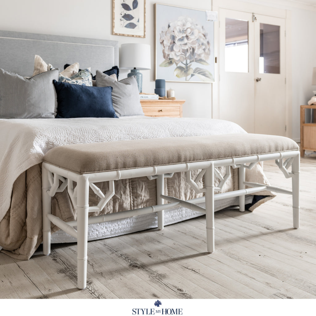 bed bench linen & wood hamptons