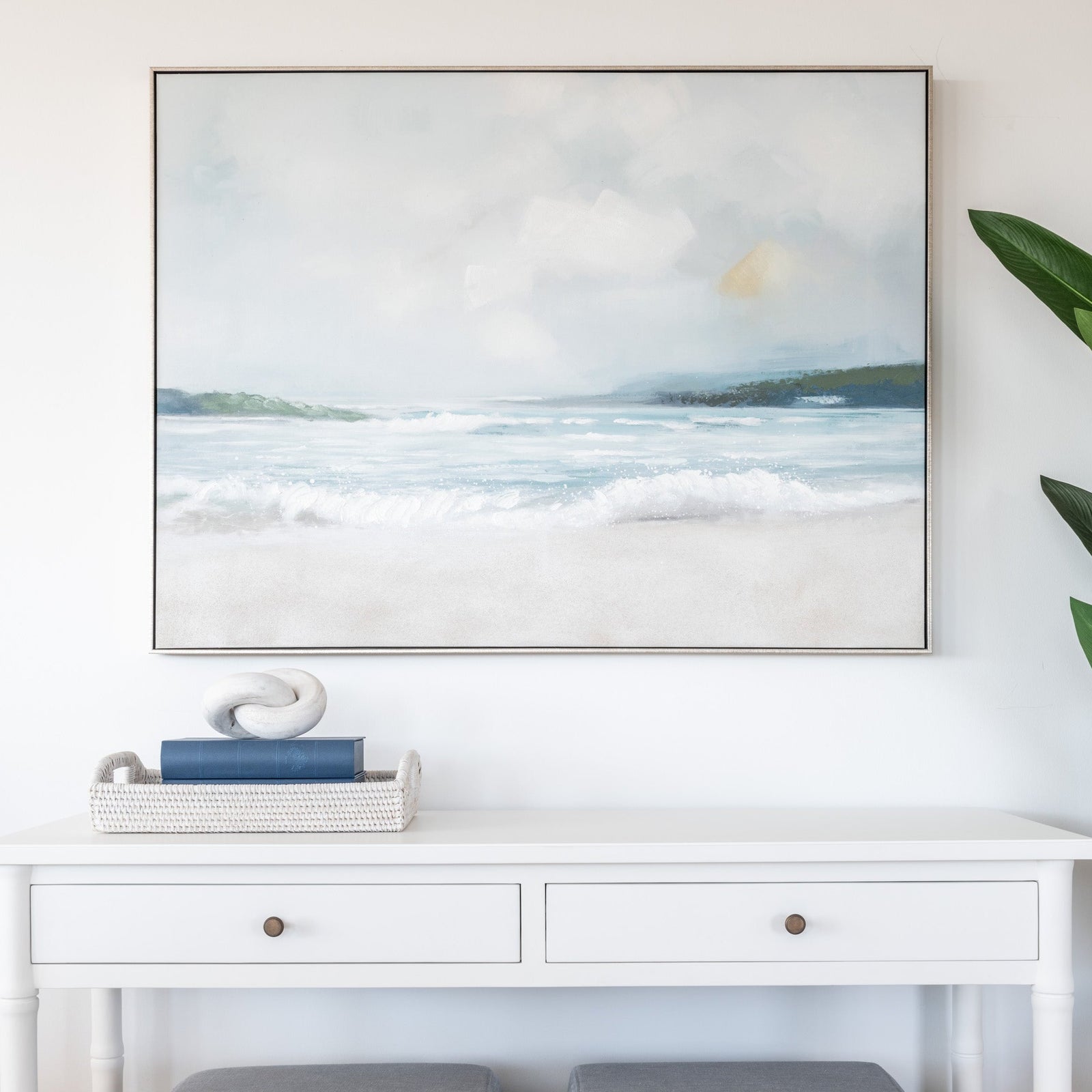 Seashore Views Canvas In Antique Silver Frame