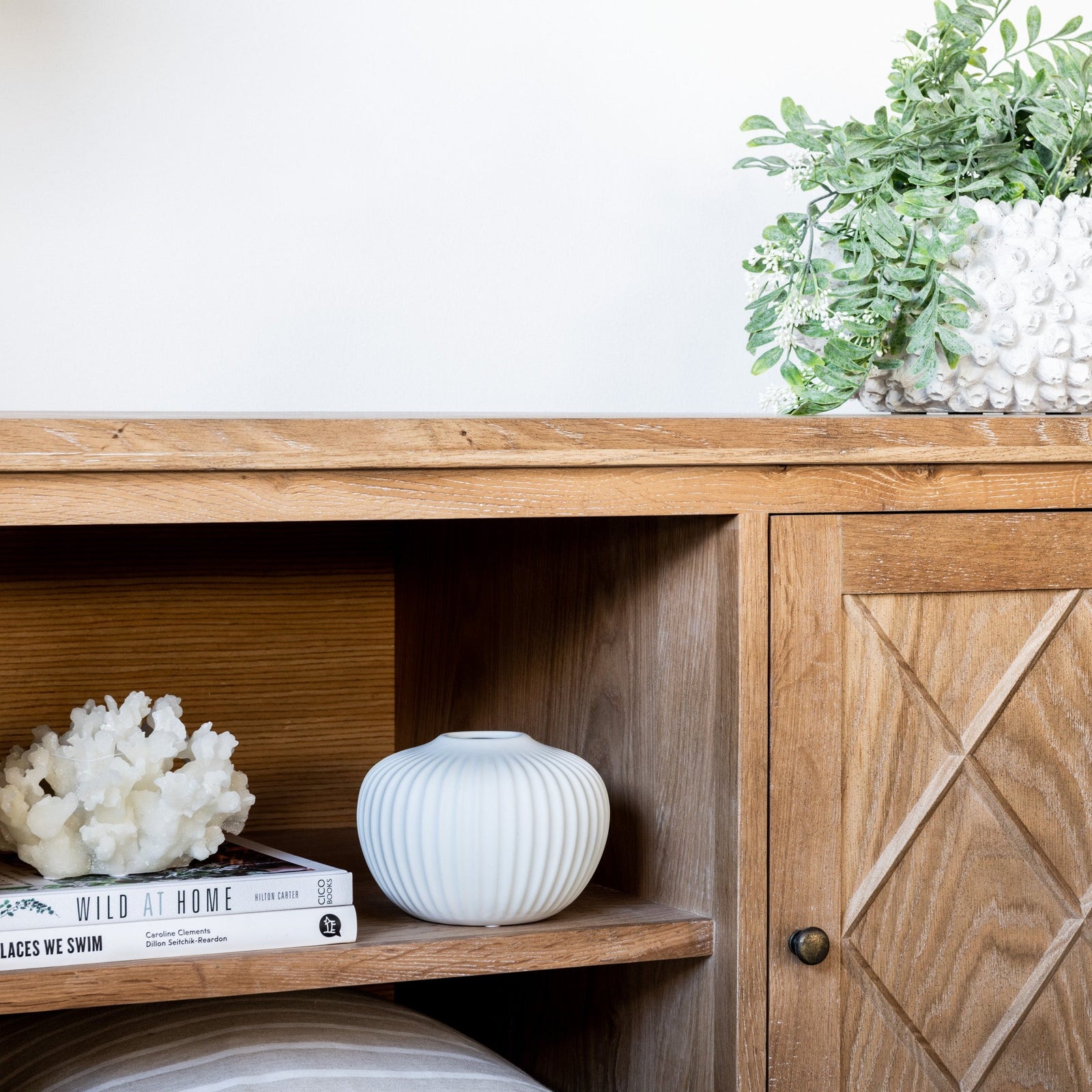 Ascot Large Entertainment Unit Whitewash Oak 200cm wide x 55cm deep x 70cm high