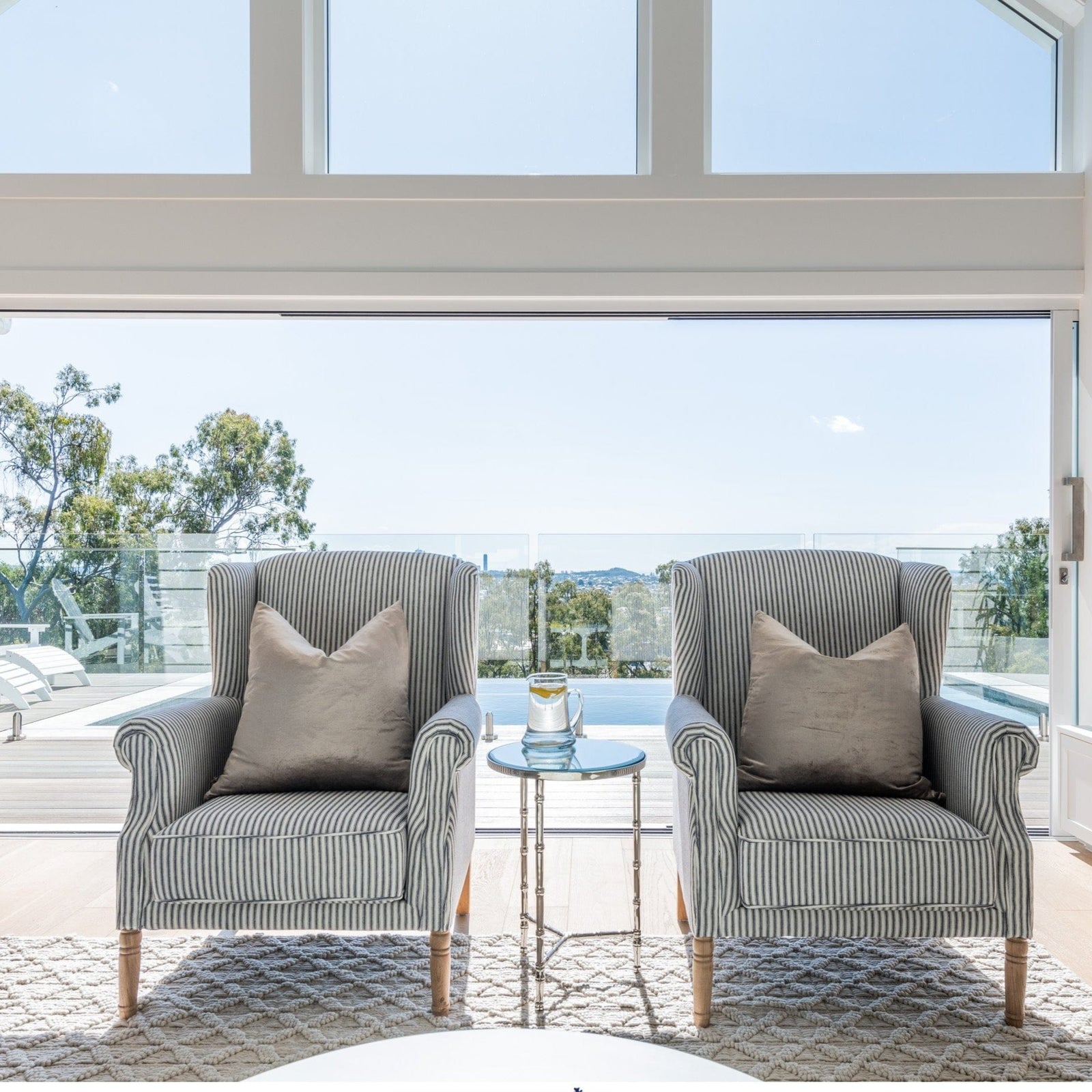 Henrietta Stripe Linen Armchair