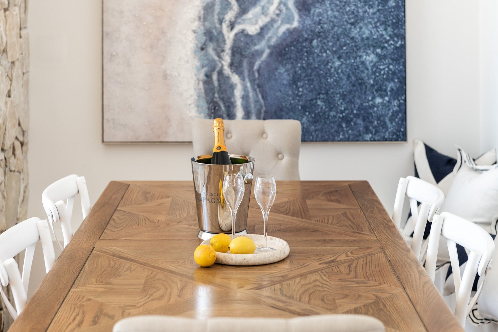 Kensington Parquetry Natural Oak Dining Table Test Assembly