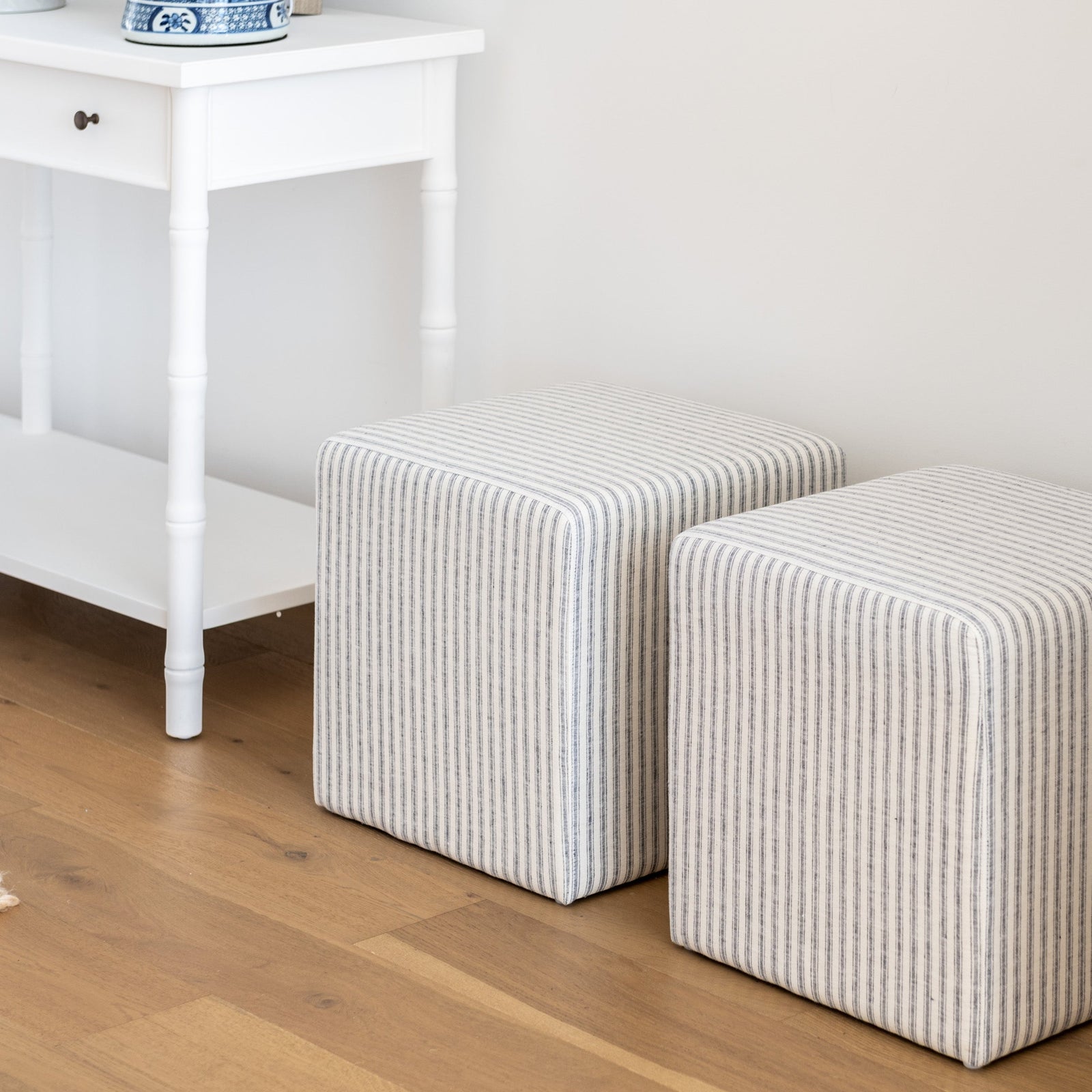 Justine Upholstered Cube Ottoman