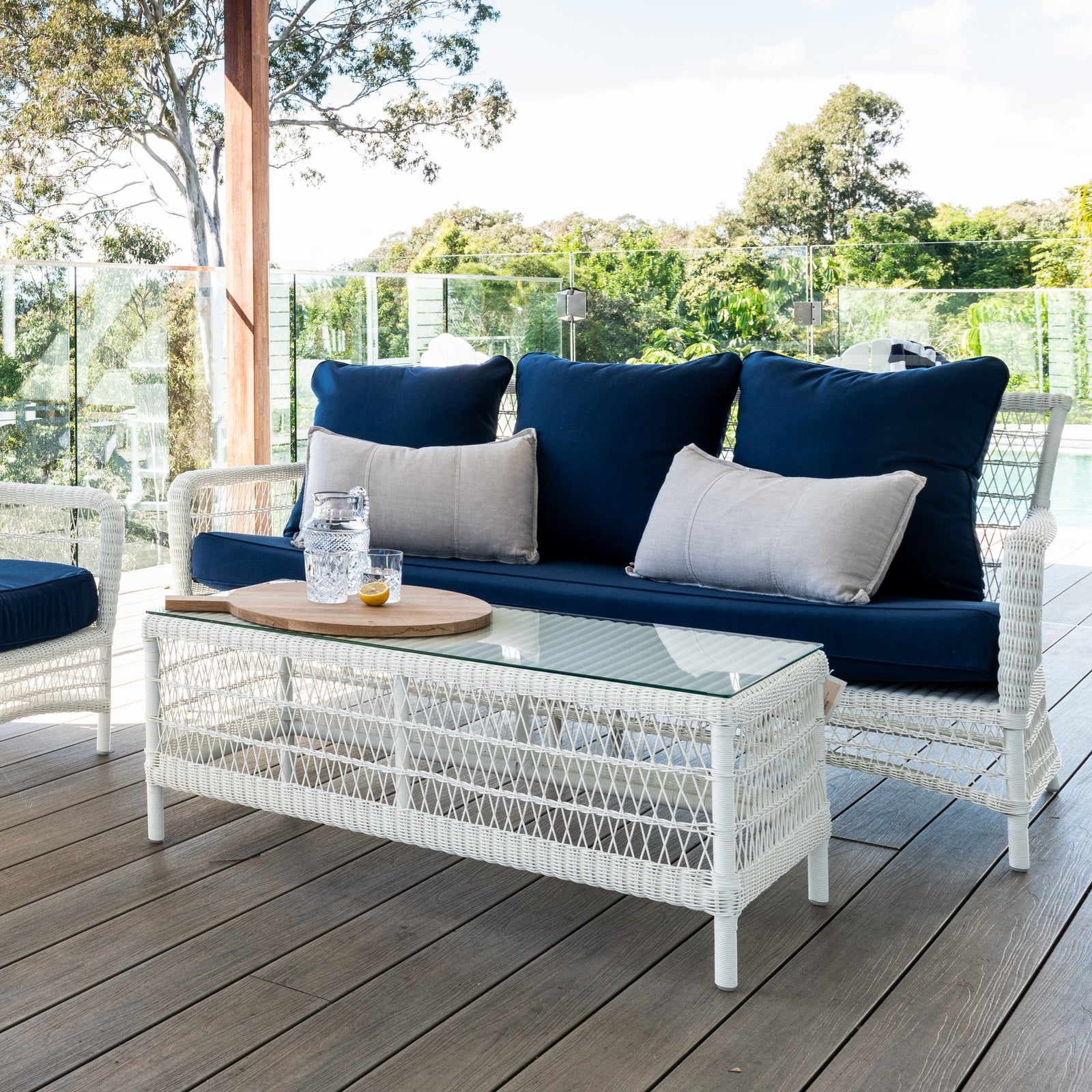 Oasis Outdoor 3 Seater Lounge Navy