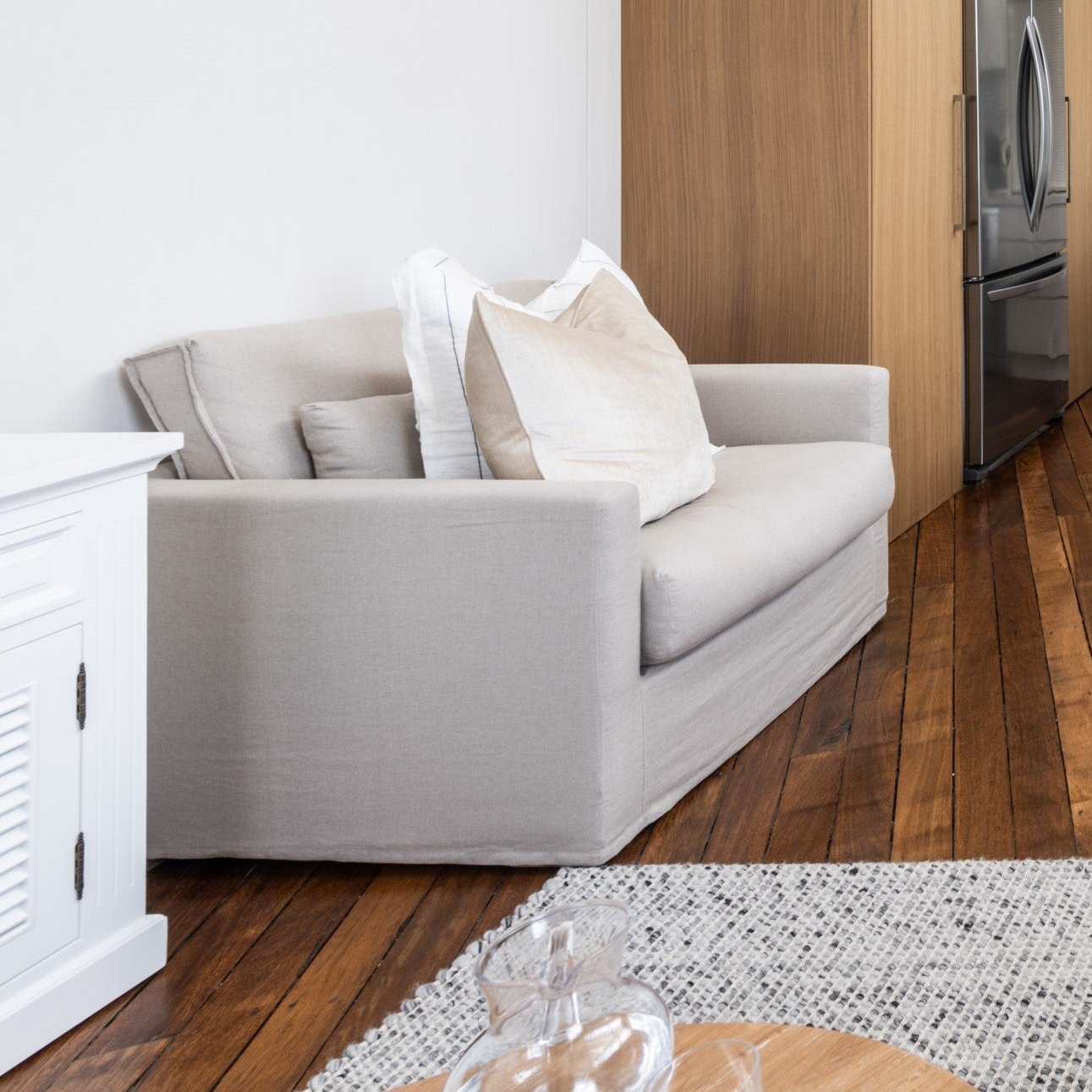 Capri Slip Cover Linen Armchair Oatmeal 99cm wide x 96cm deep x 87cm high