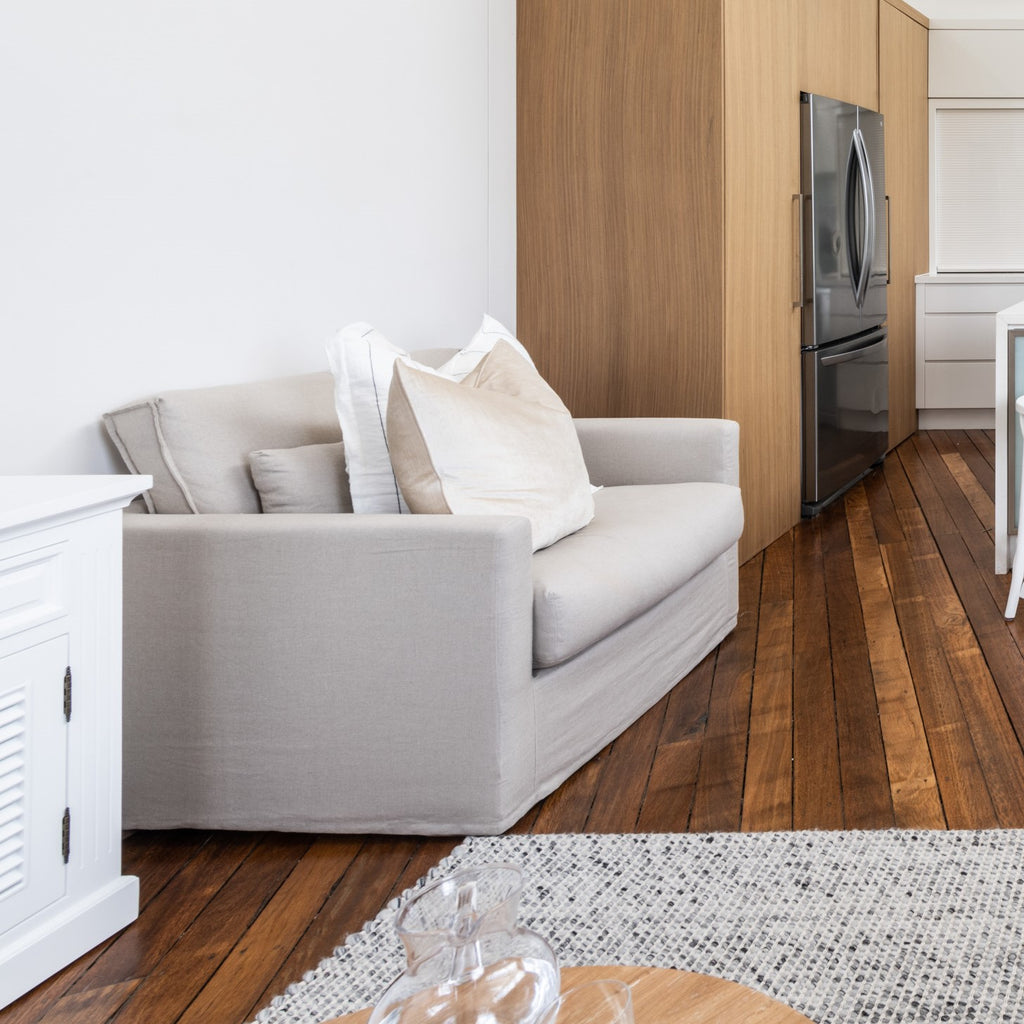 Hamptons slipcover armchair removable linen