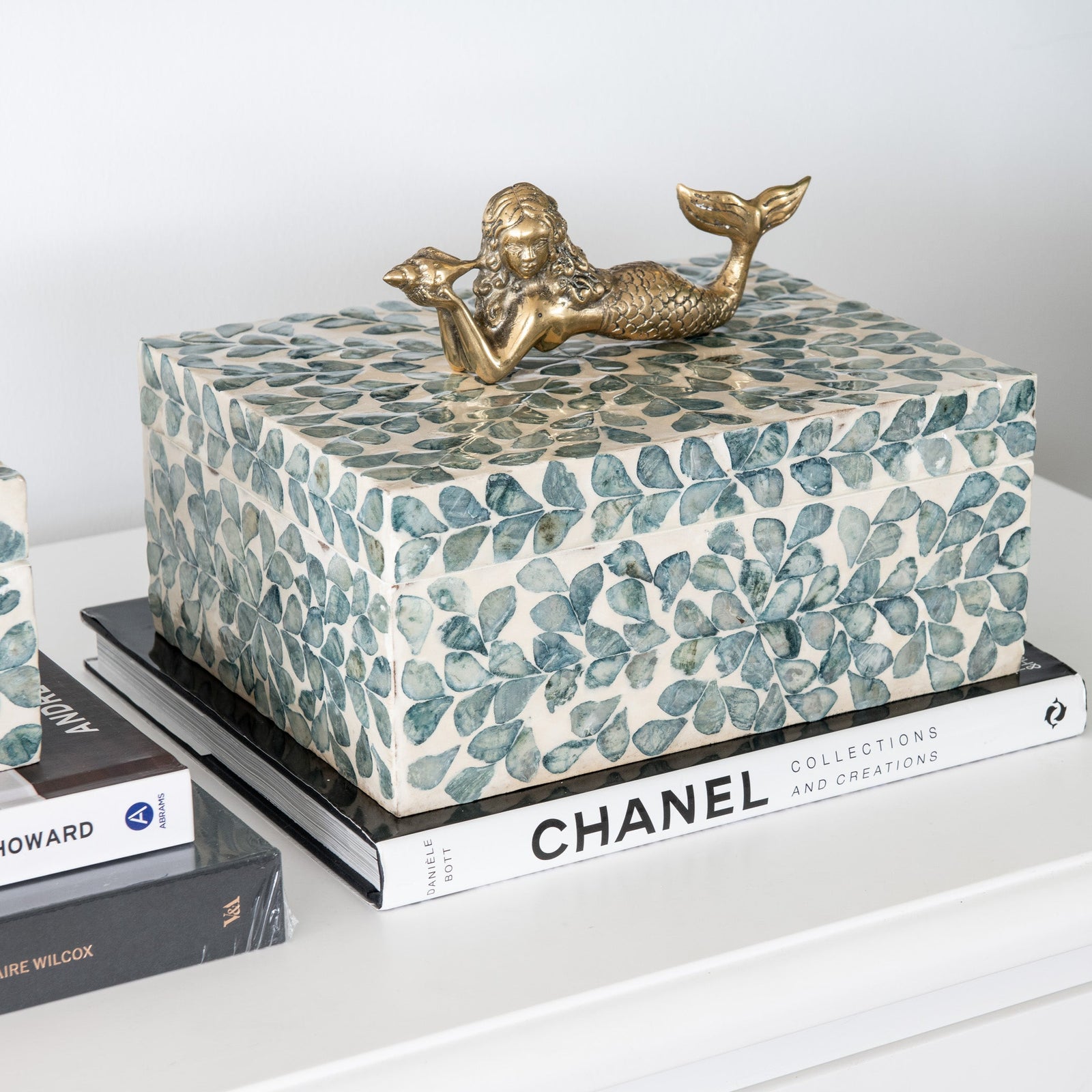 Vine Sea Green Mother Of Pearl Trinket Boxes