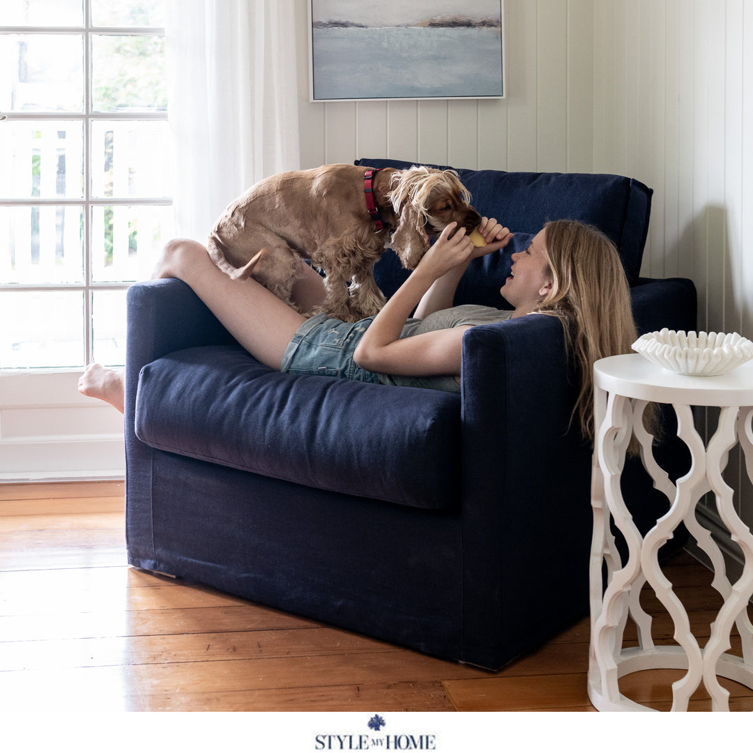 Sahara Round White Stool