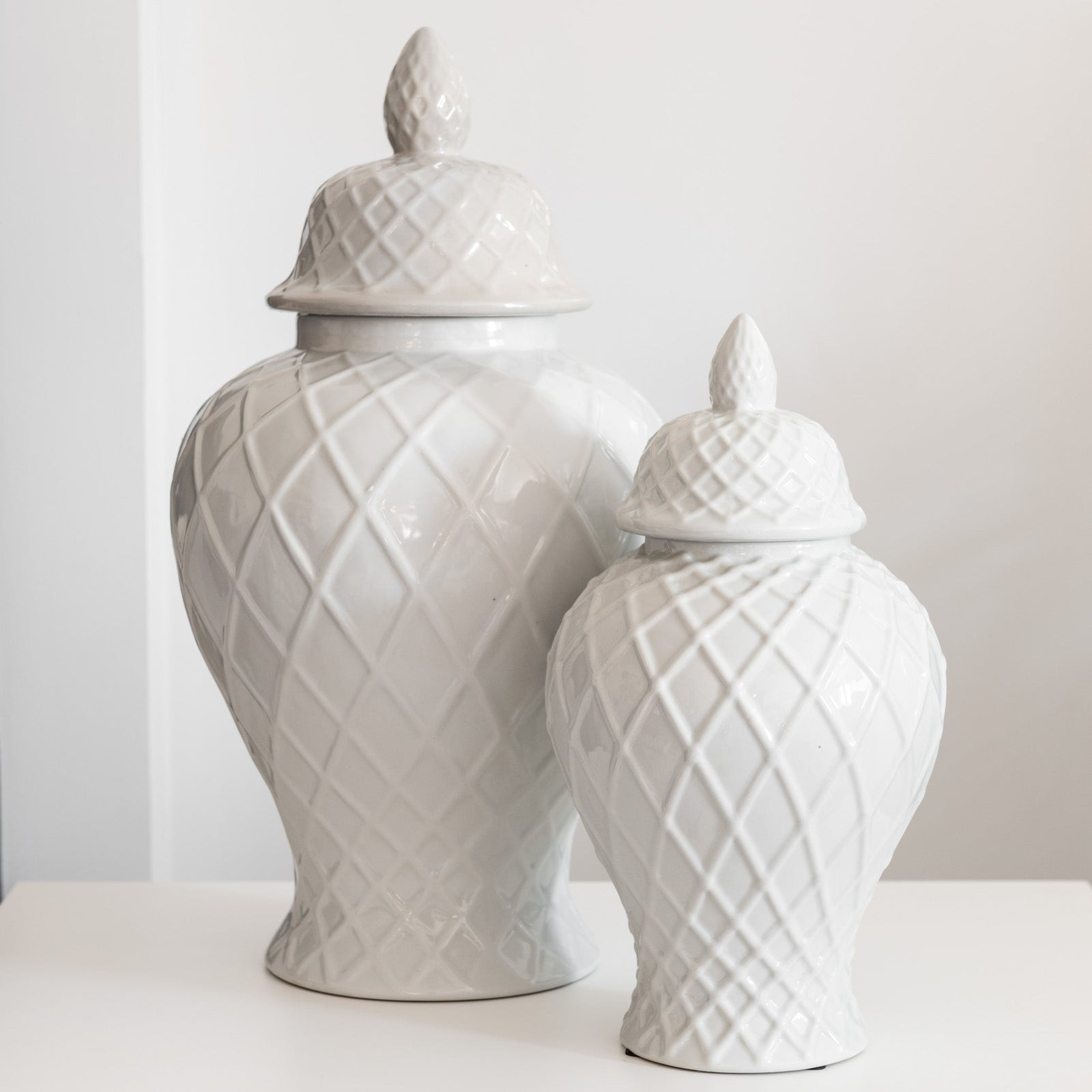 Intertwine Handmade White Ginger Jar