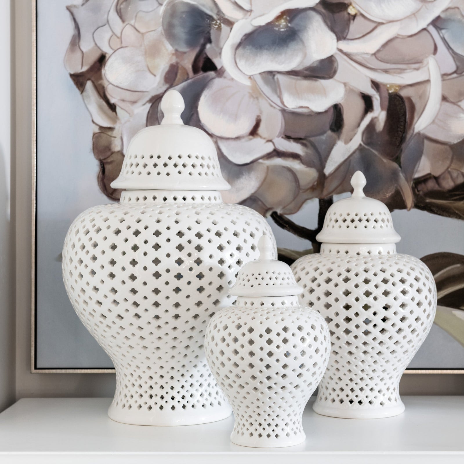 Temple Handmade White Ginger Jars