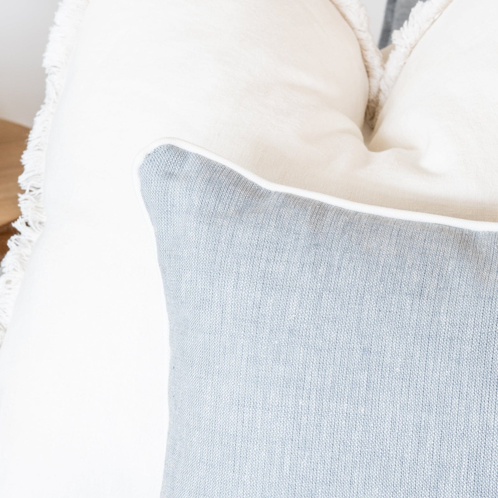 Signature Duck Egg Blue Linen Square Cushion