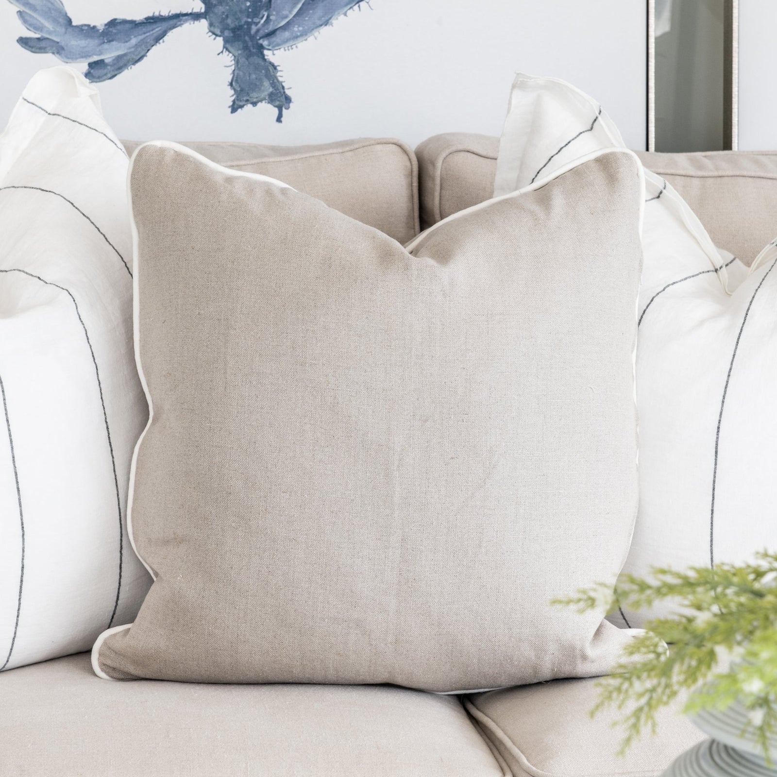 Signature Oatmeal Linen Square Cushion