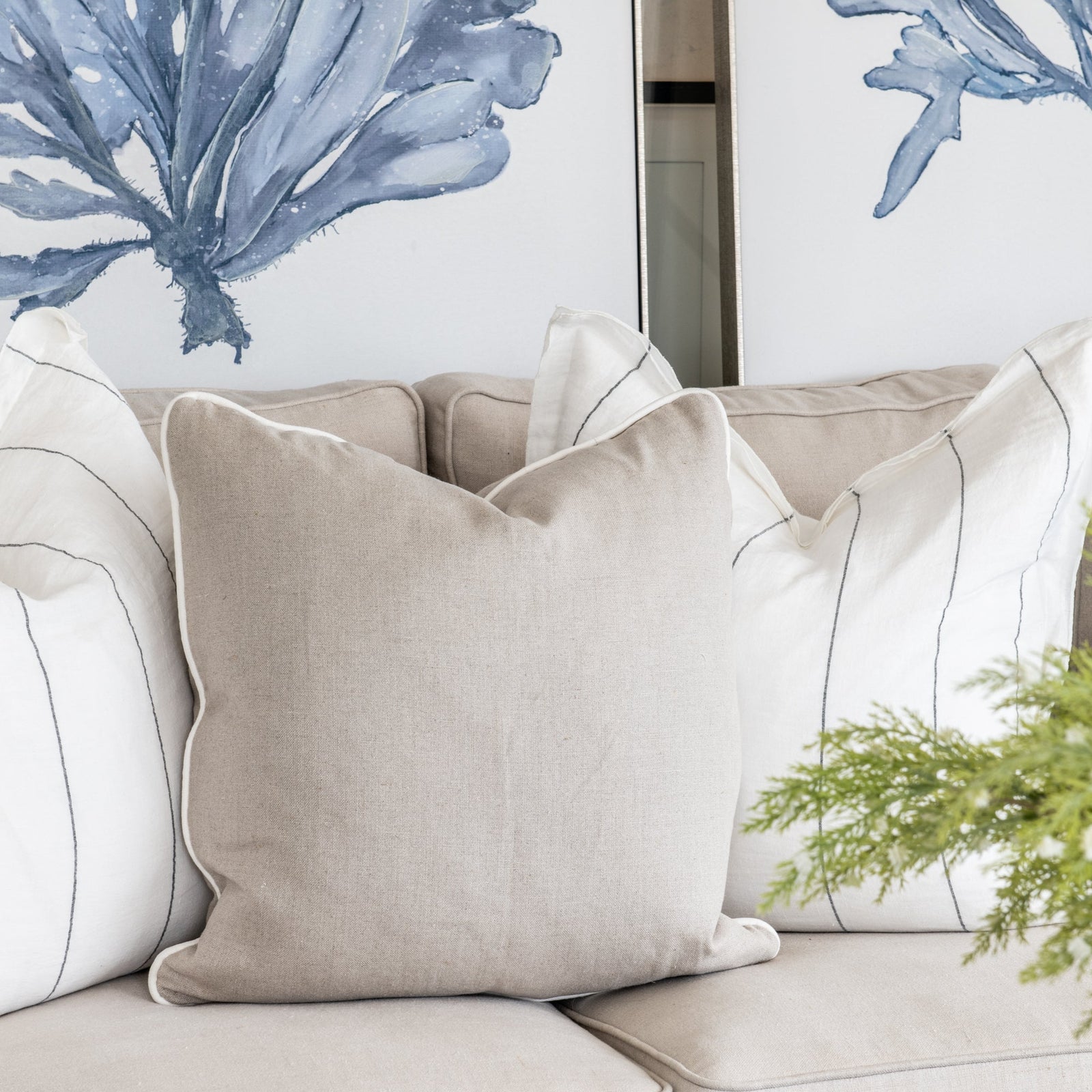 Signature Oatmeal Linen Square Cushion