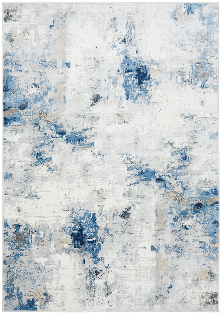 Belport Contemporary Rectangle Rug Blue