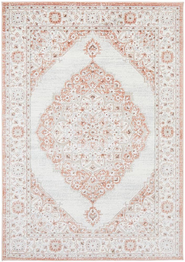 Manhattan Transitional Rectangle Rug Peach