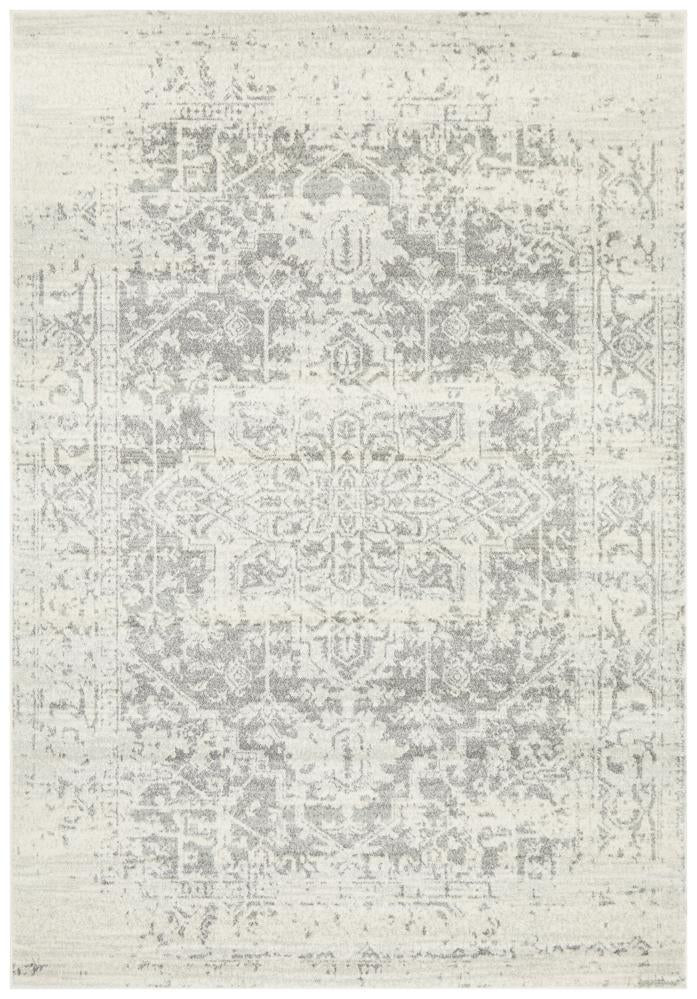 Dream White Silver Transitional Rug