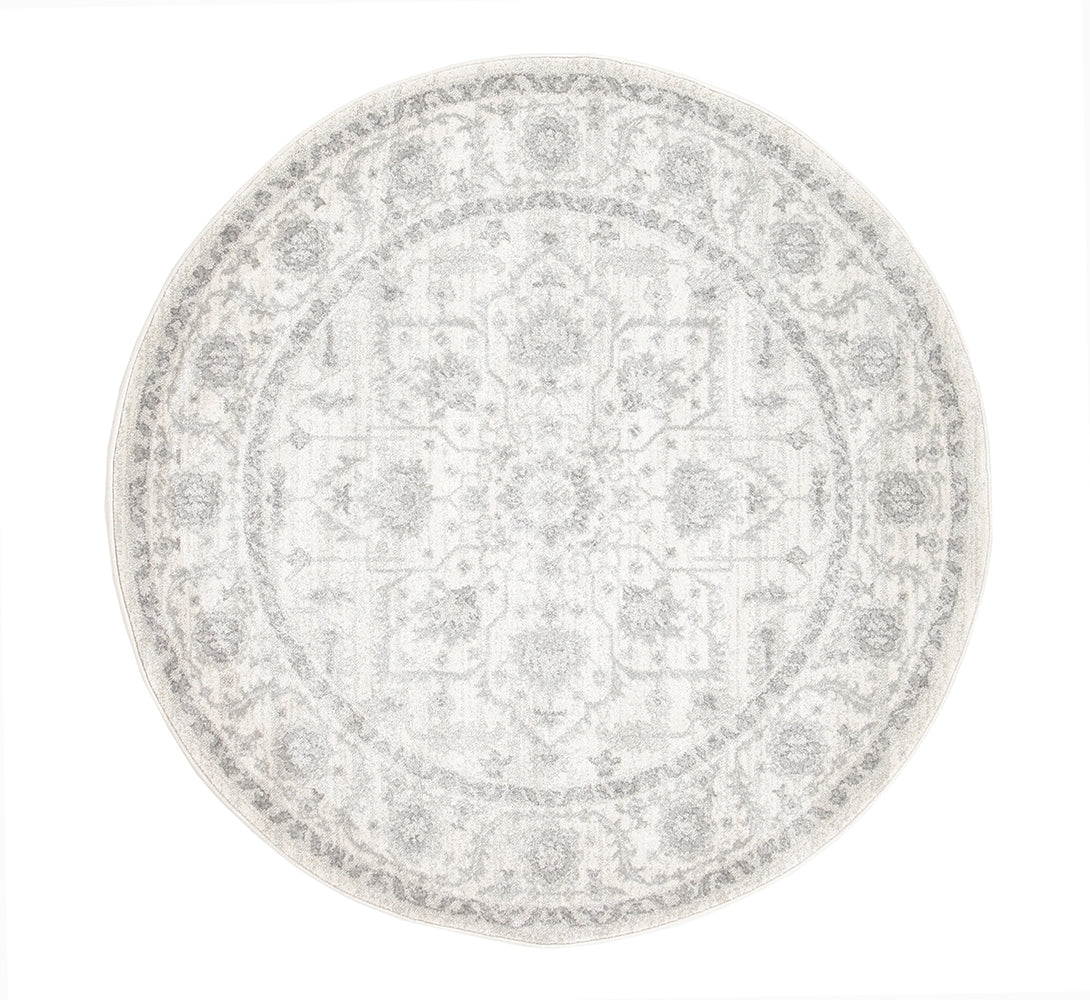Winter White Transitional Runner Round Rug – Style My Home