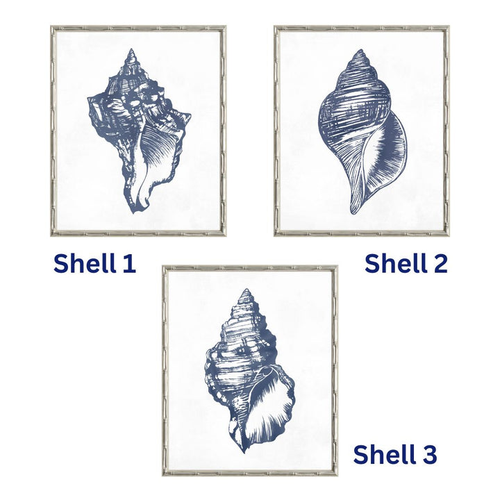 Shell 1 Small Canvas In Bamboo Champagne Frame