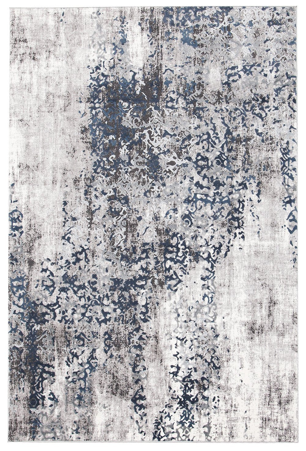 Casper Distressed Modern Blue Grey White Rectangle Rug