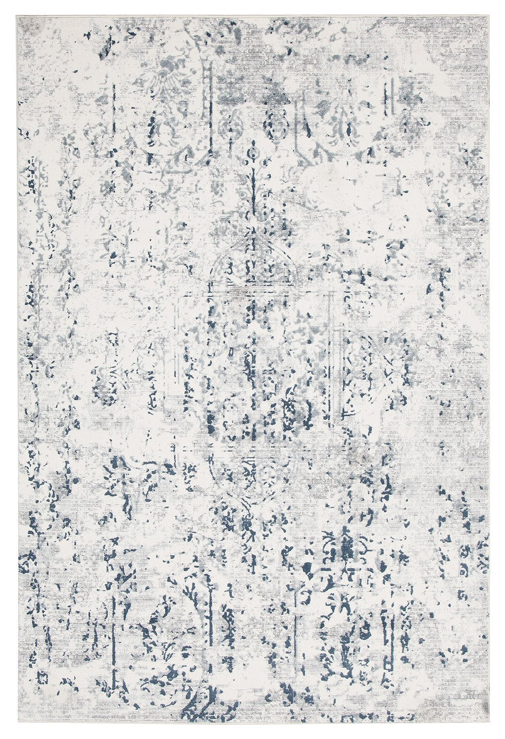 Buy Hamptons Farah Distressed Contemporary Rug White Blue Grey