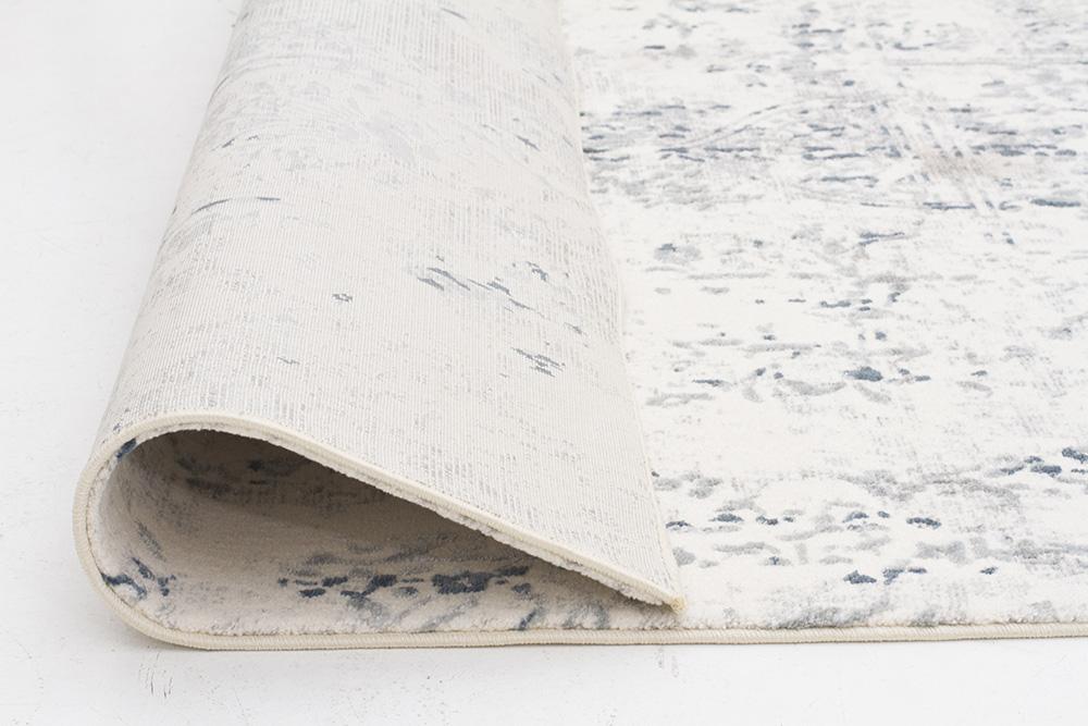 Buy Hamptons Farah Distressed Contemporary Rug White Blue Grey