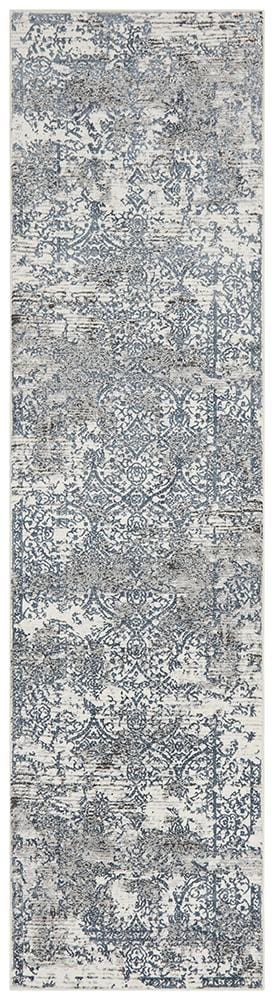 Yasmin Distressed Transitional Runner 300CMx80CM Grey