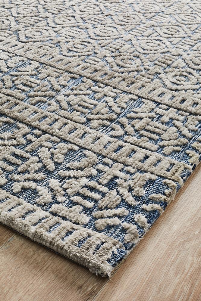 Miriam Navy Grey Rectangle Rug
