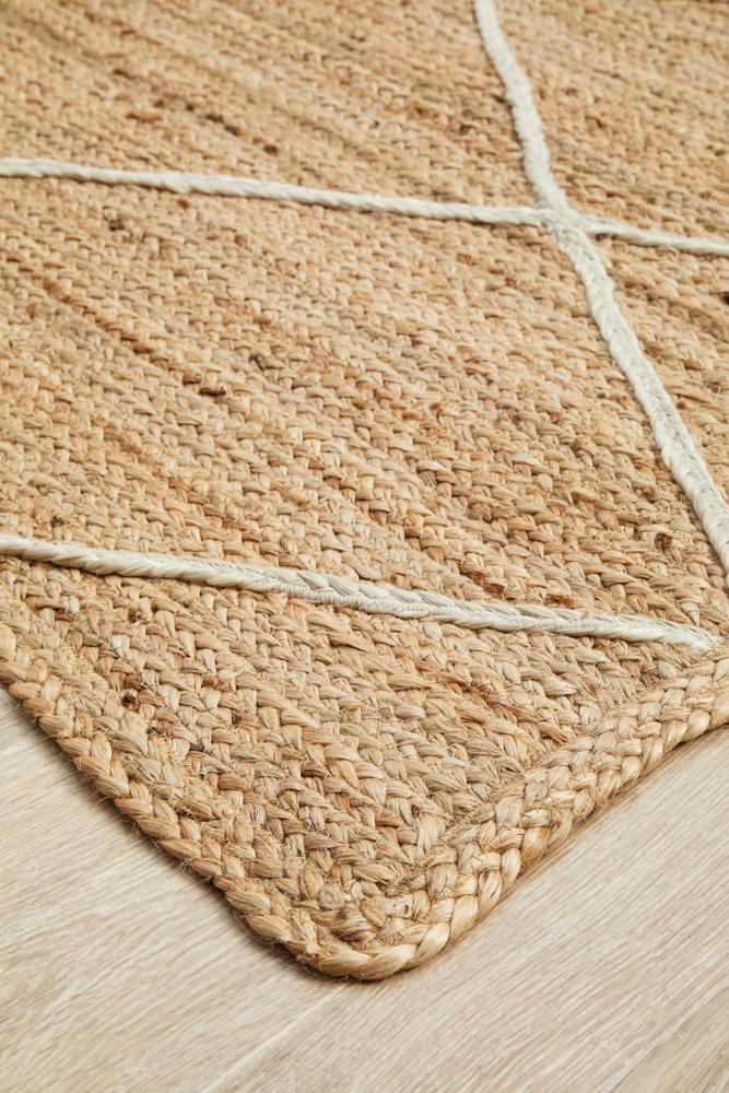 Noosa Natural Diamond Stitch Rug