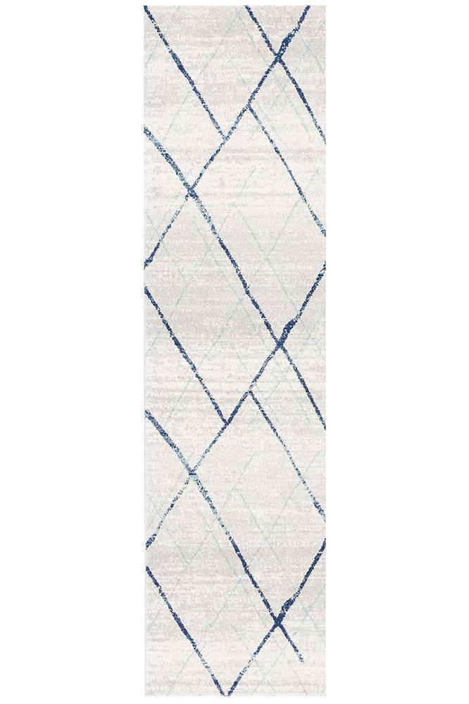 Oasis Noah White Blue Contemporary Runner