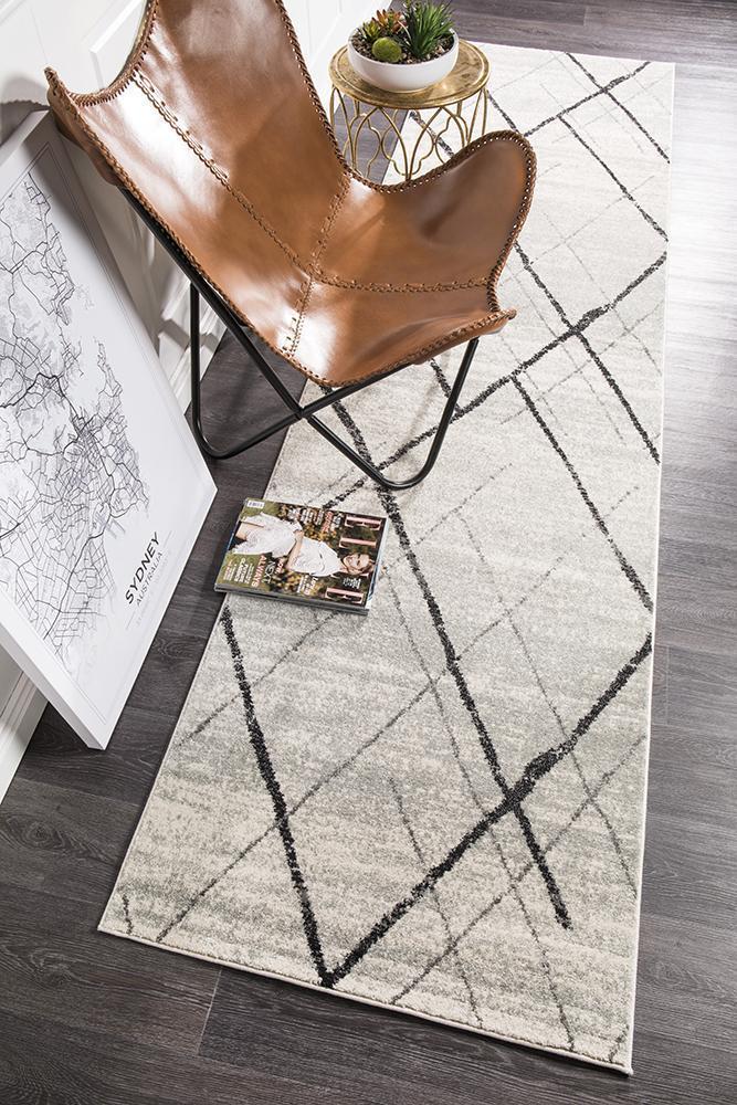 Oasis Noah White Grey Contemporary Runner