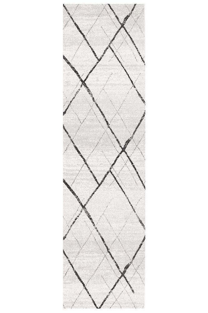 Oasis Noah White Grey Contemporary Runner