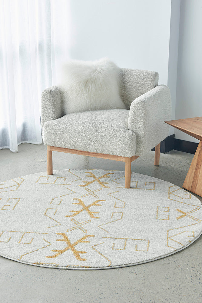 Paradise Cala Gold Round Rug