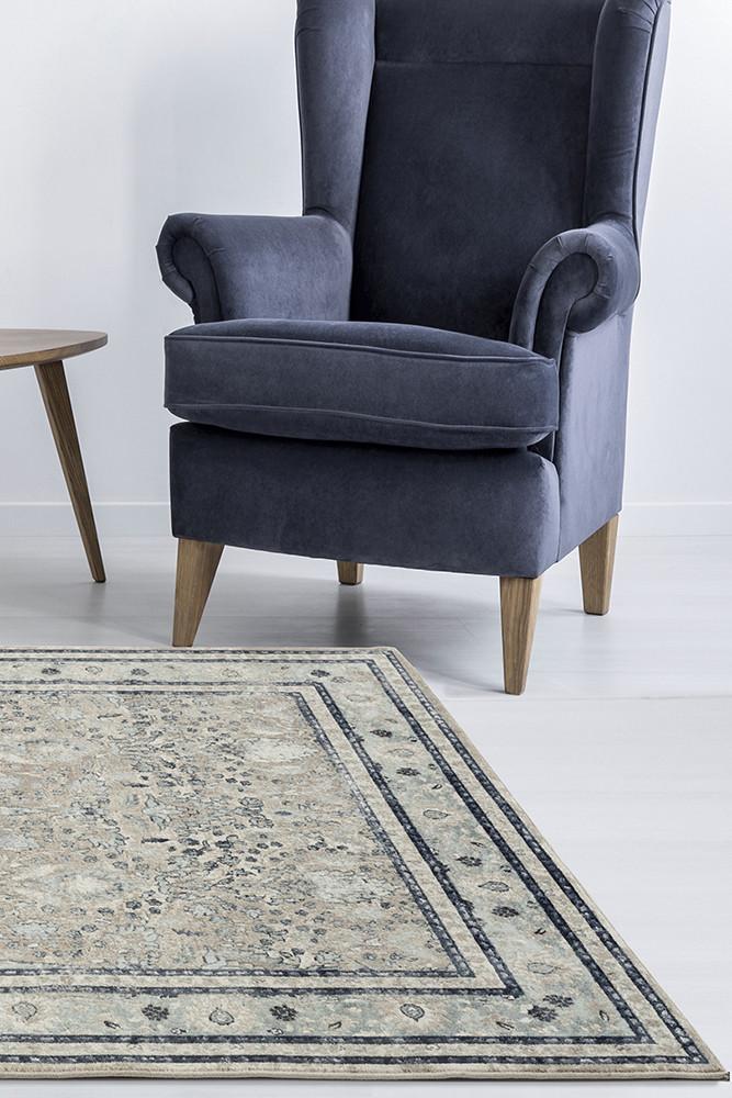 Esquire Rim Traditional Beige Rectangle Rug