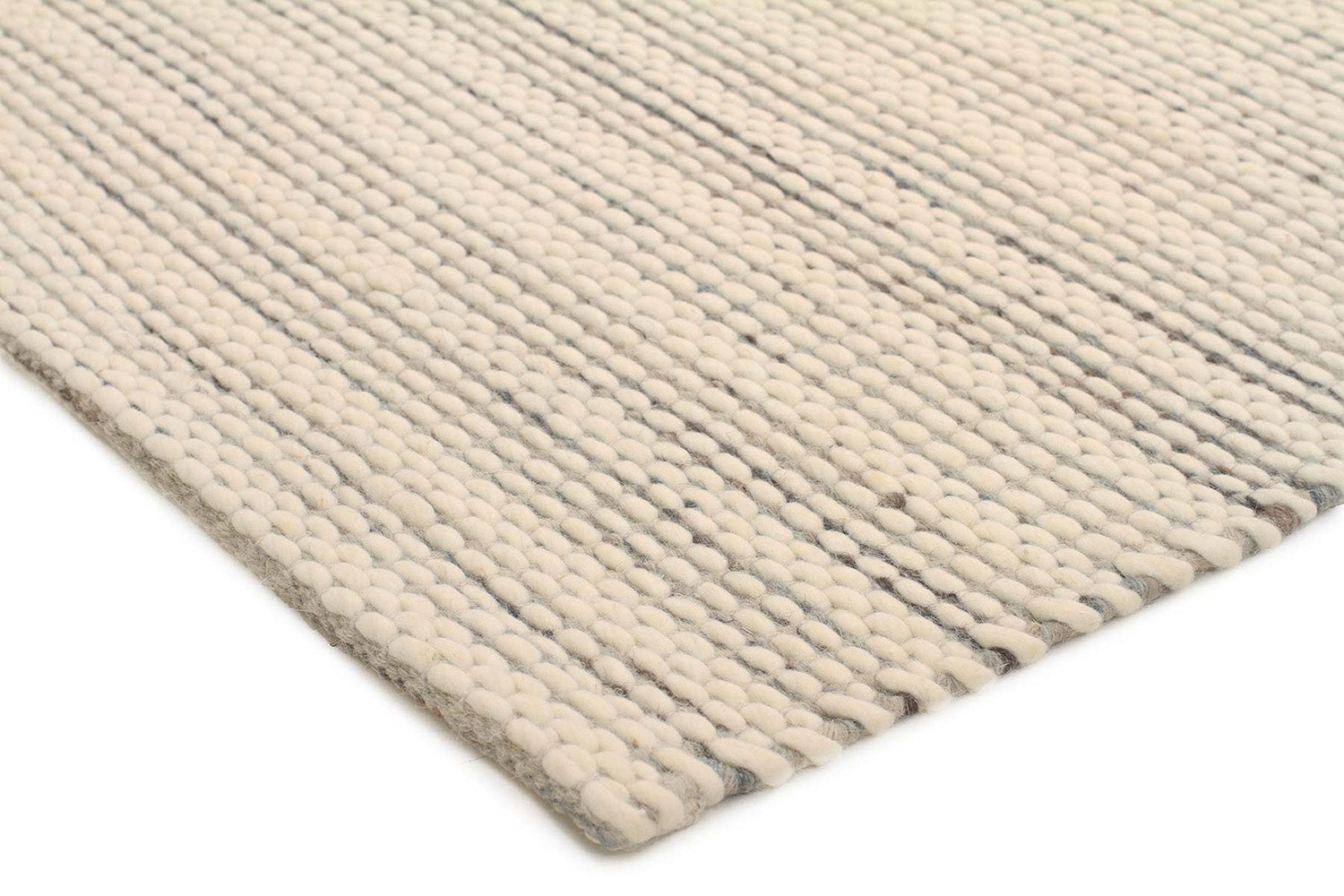 Hand Braied Silver Felted Wool Rug