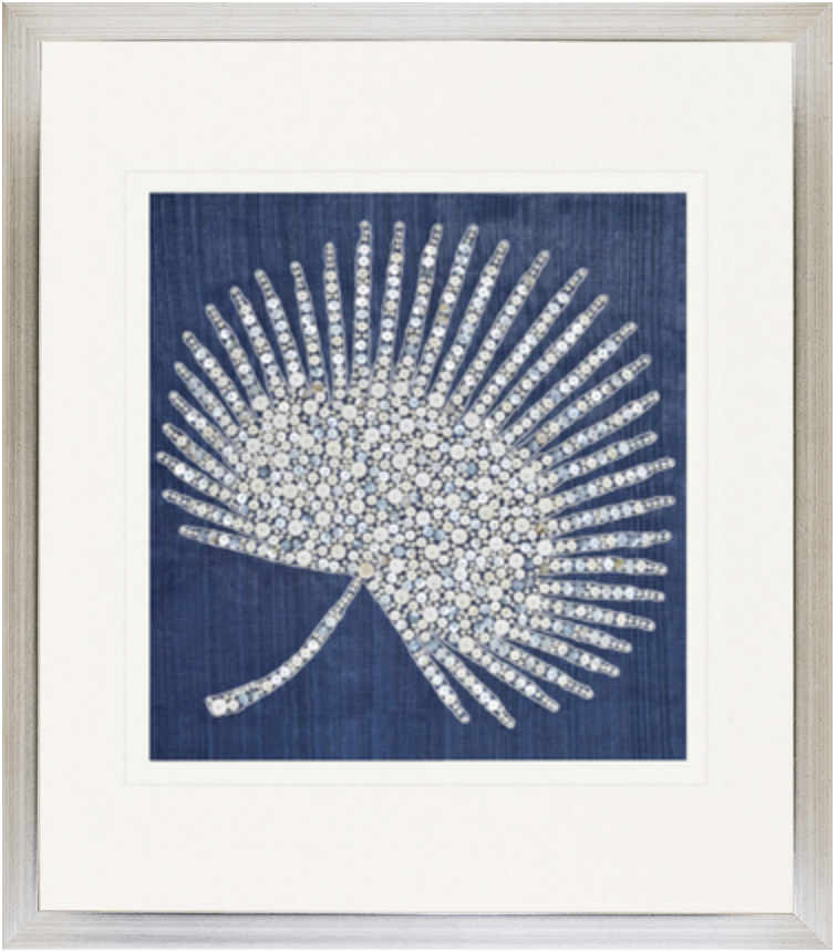 Leaf Motif Xi Designer Boys Navy - Textile And Beads